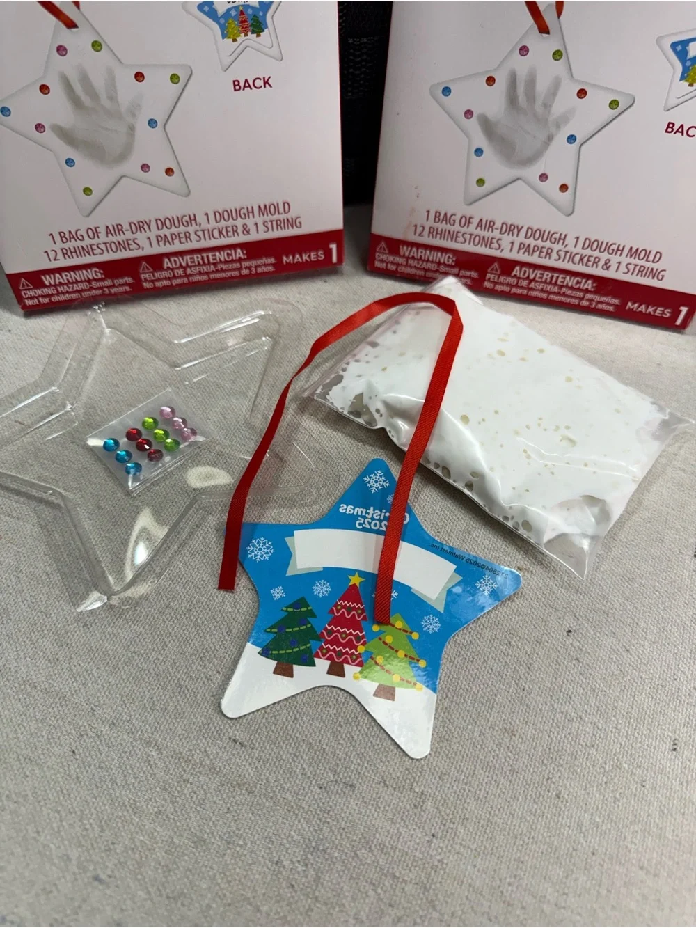 Holiday Time Personalized Star Hand Ornament Kit - Set of 2 - NWT